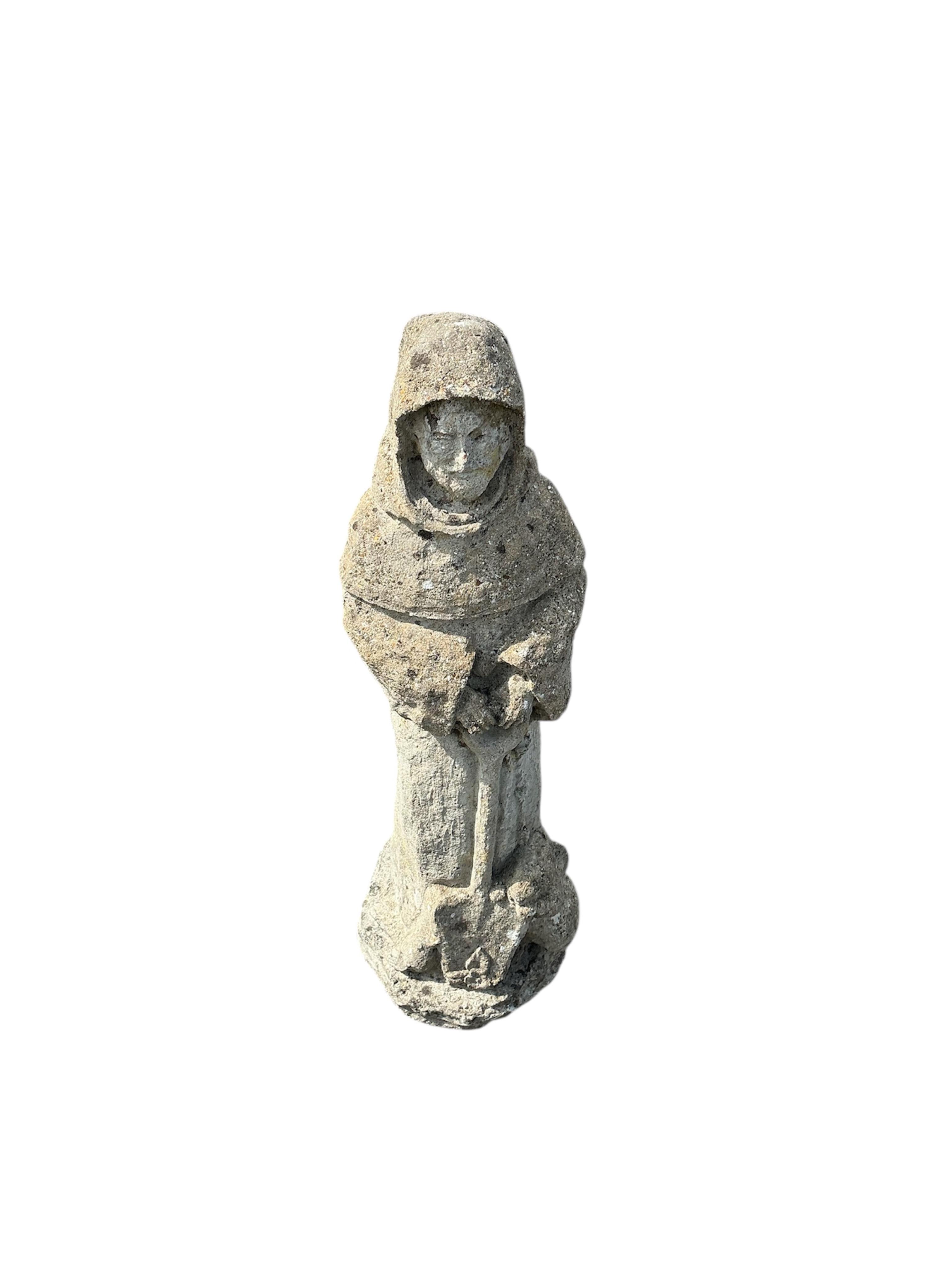 Four reconstituted stone garden statues, largest height 87cm